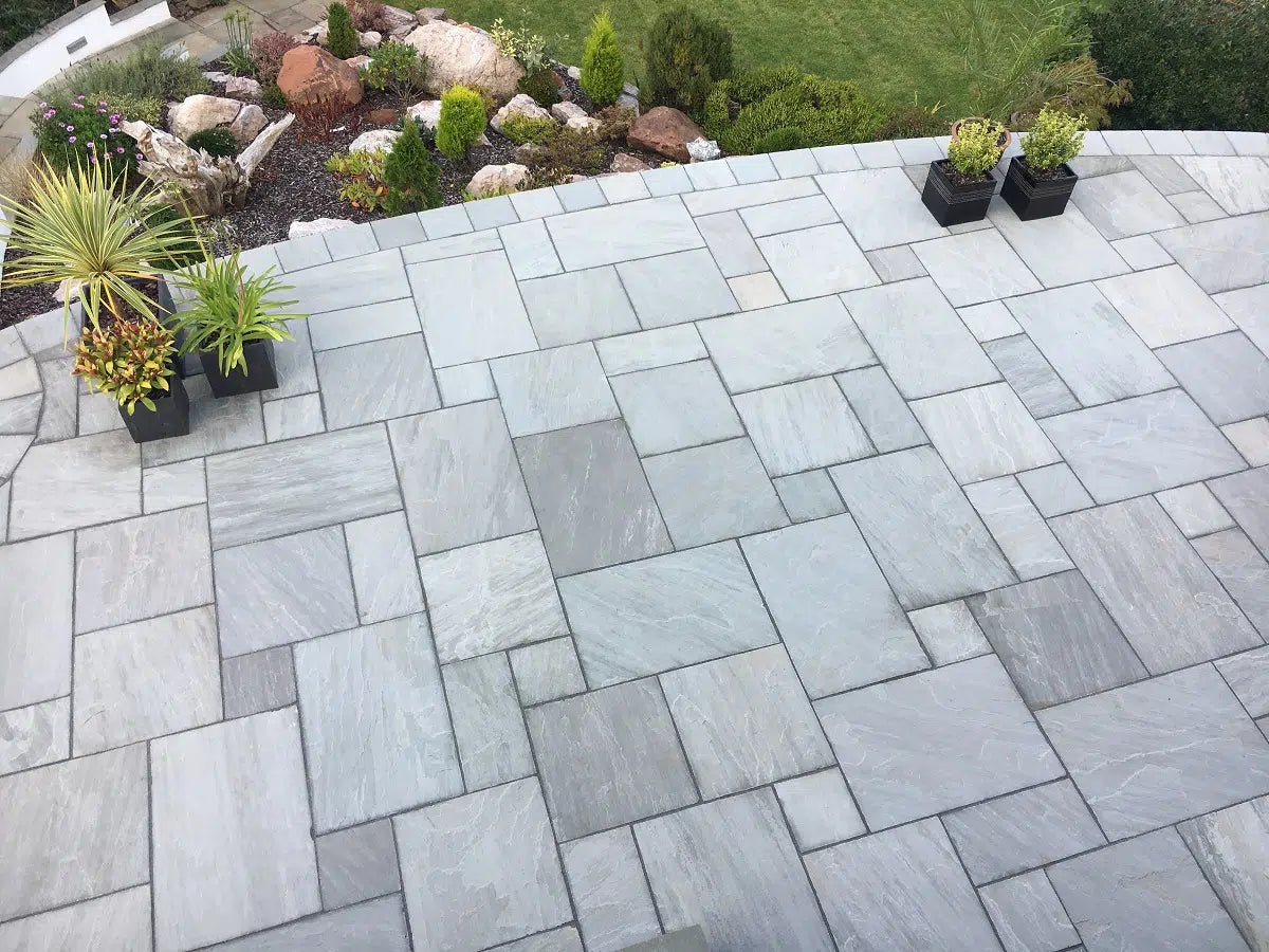 Pave World Traditional Light Grey Sandstone Patio Paving Pack - 19.5m2 - Trusted Building Supplies