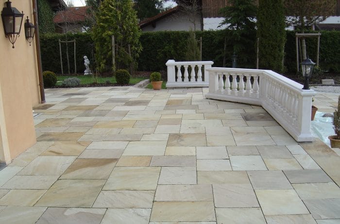 Pave World Traditional Mint Fossil Sandstone Patio Paving Pack - 19.5m2 - Trusted Building Supplies