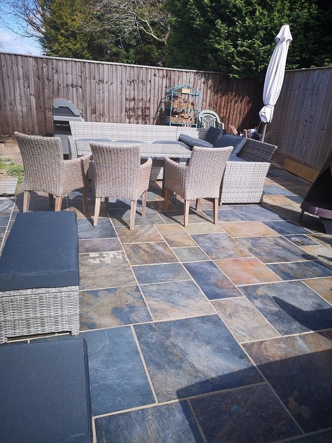 Pave World Traditional Rustic Gold Sandstone Slate Patio Paving Pack - 19.5m2 - Trusted Building Supplies