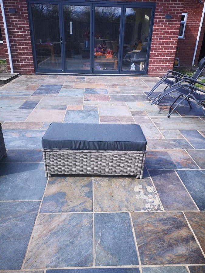 Pave World Traditional Rustic Gold Sandstone Slate Patio Paving Pack - 19.5m2 - Trusted Building Supplies
