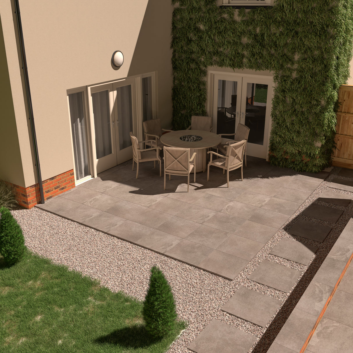 RAK Fashion Stone Clay Matt Porcelain Outdoor Paving Tile 600mm x 600mm - Pack of 2 - Trusted Building Supplies