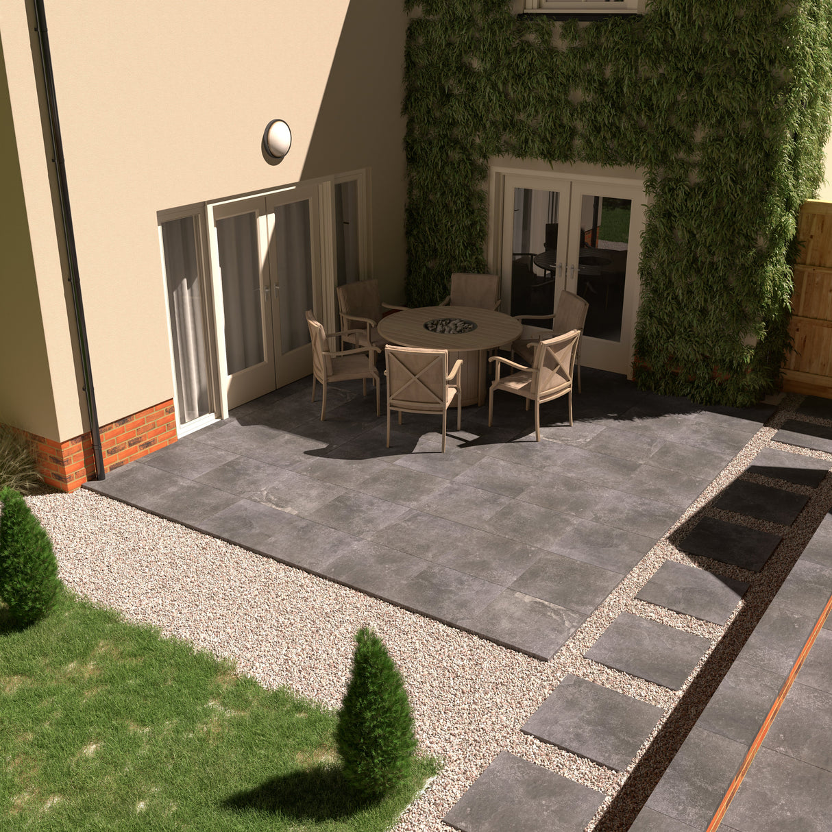 RAK Fashion Stone Grey Matt Porcelain Outdoor Paving Tile 600mm x 600mm - Pack of 2 - Trusted Building Supplies