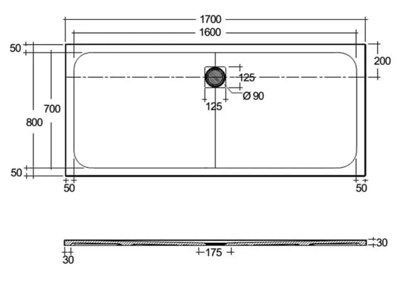 RAK Feeling Bathtub Replacement Show Tray - Cappuccino - Trusted Building Supplies