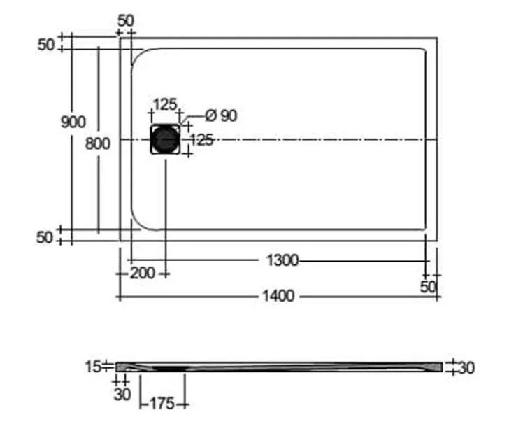 RAK Feeling Shower Tray - Greige - Trusted Building Supplies