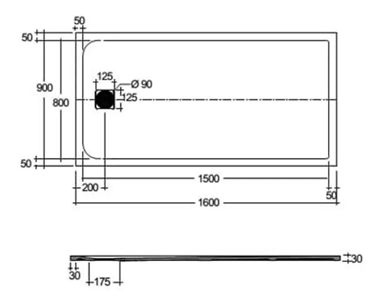 RAK Feeling Shower Tray - Grey - Trusted Building Supplies