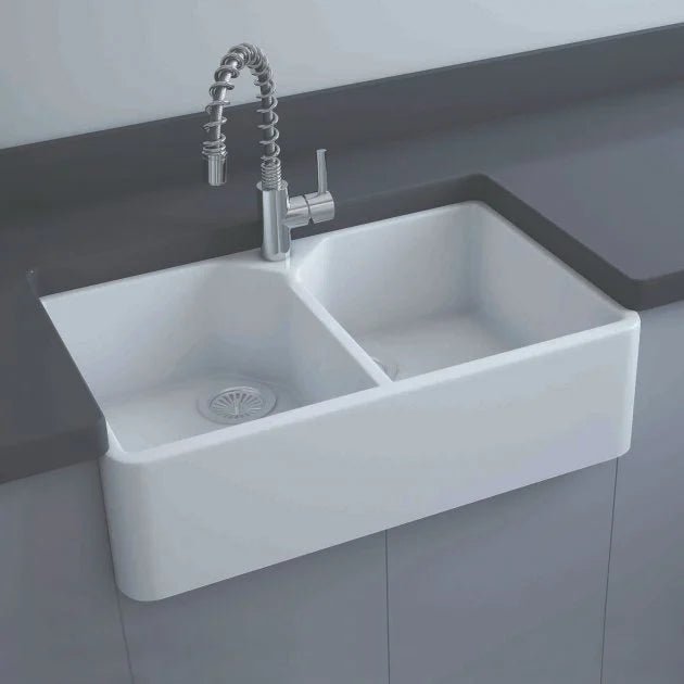 RAK Gourmet 10 Double Bowl Belfast Kitchen Sink - Trusted Building Supplies