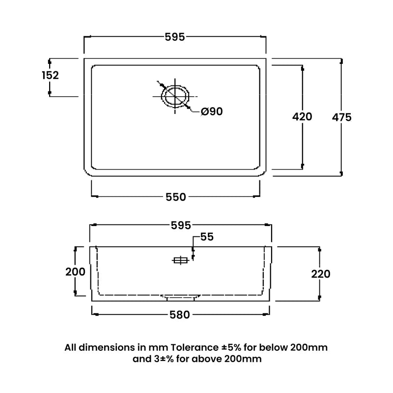 RAK Gourmet 2 Single Bowl Belfast Kitchen Sink - Trusted Building Supplies