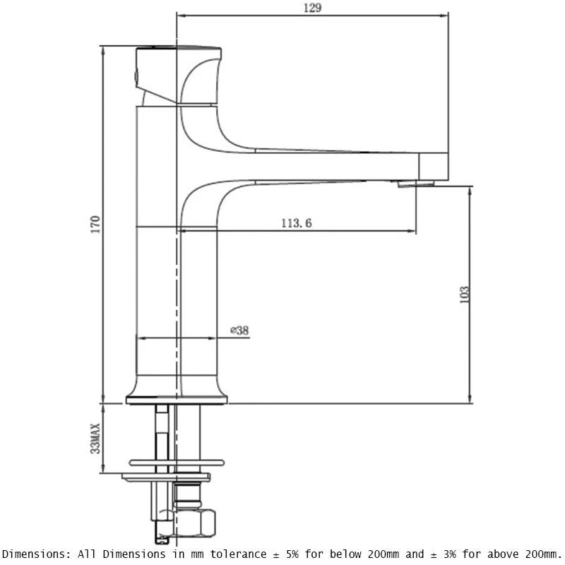 RAK Positano Standard Basin Mixer Tap - Trusted Building Supplies