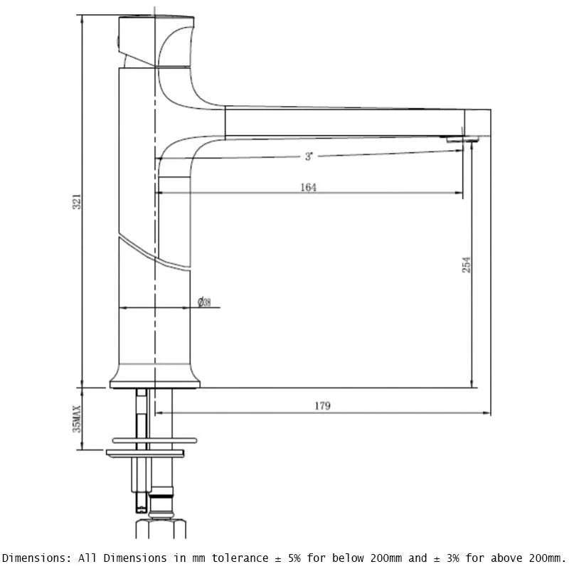 RAK Positano Tall Basin Mixer Tap - Trusted Building Supplies