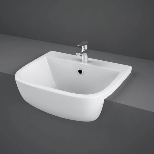 RAK Series 600 1 Tap Hole Semi Recessed Basin - 420mm - Trusted Building Supplies