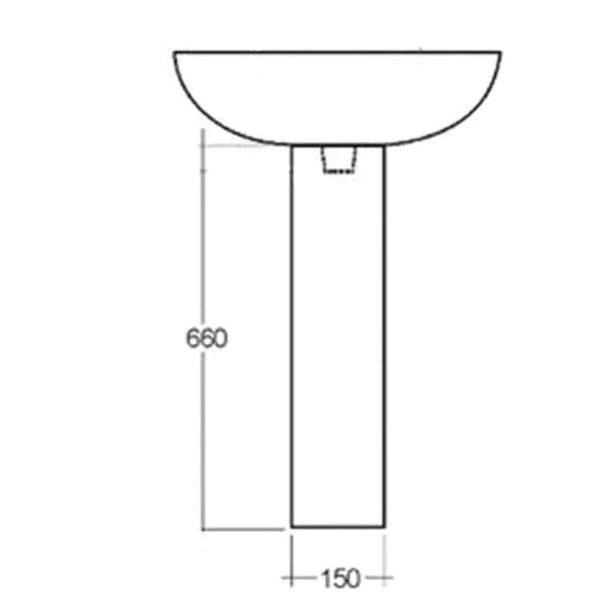 RAK Series 600 Full Pedestal for 520mm Basin - Trusted Building Supplies