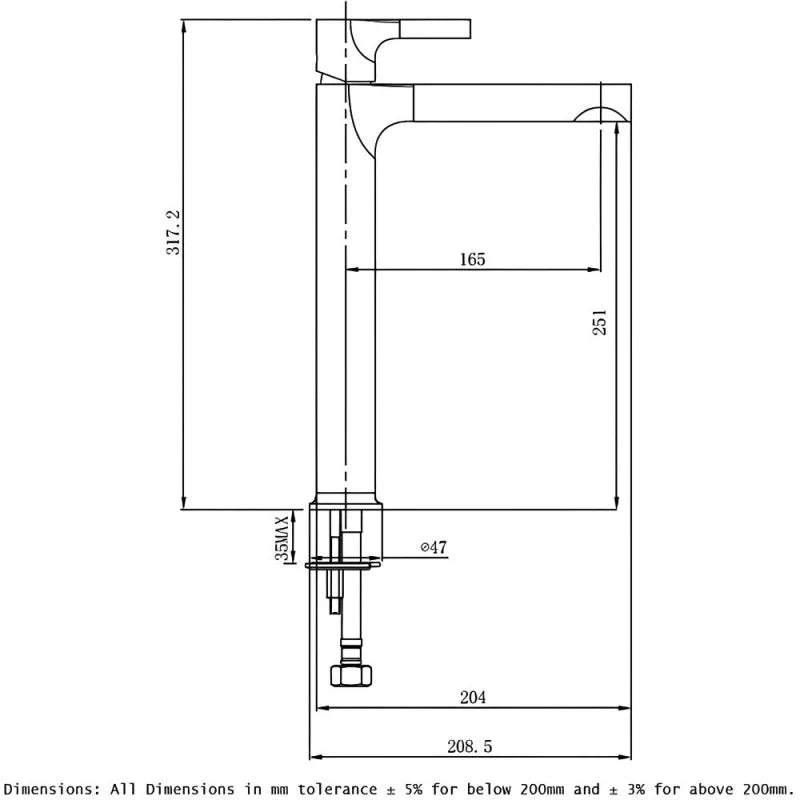 RAK Sorrento Tall Basin Mixer Tap - Trusted Building Supplies