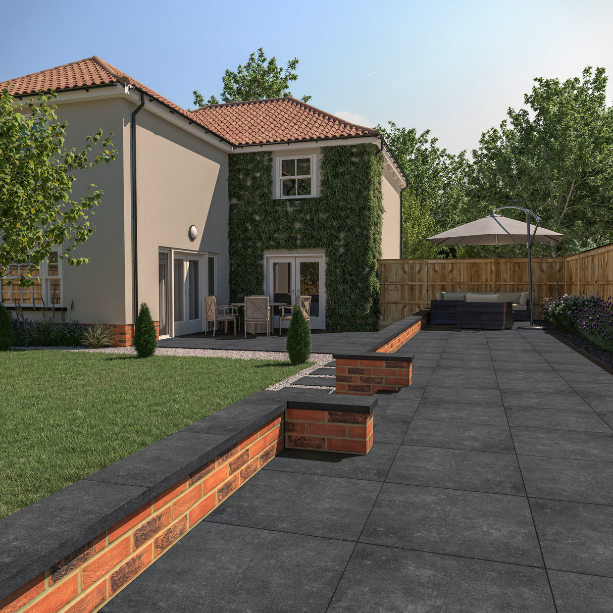 RAK Surface 2.0 Night Matt Porcelain Outdoor Paving Tile 600mm x 600mm - Pack of 2 - Trusted Building Supplies