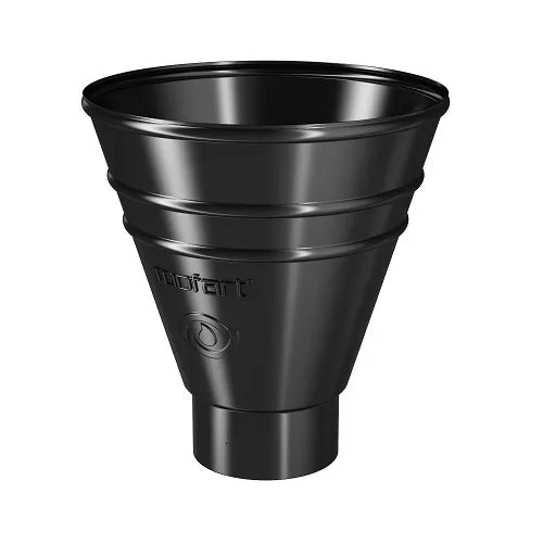 RoofArt 100mm Black Steel Round Hopper - Trusted Building Supplies