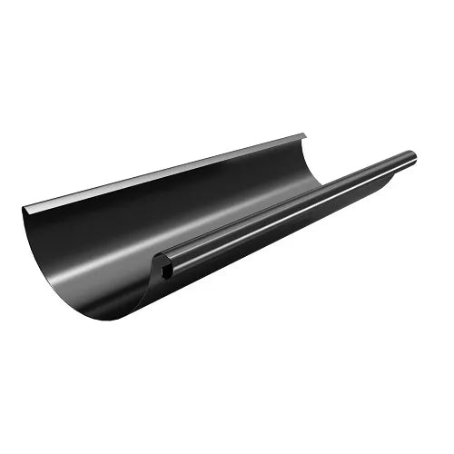 RoofArt 125mm Half Round Black Steel Gutter - 3m - Trusted Building Supplies