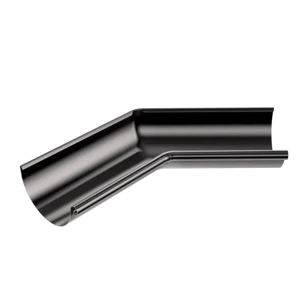 RoofArt 125mm Half Round Black Steel Guttering 135 Degree Corner - Trusted Building Supplies