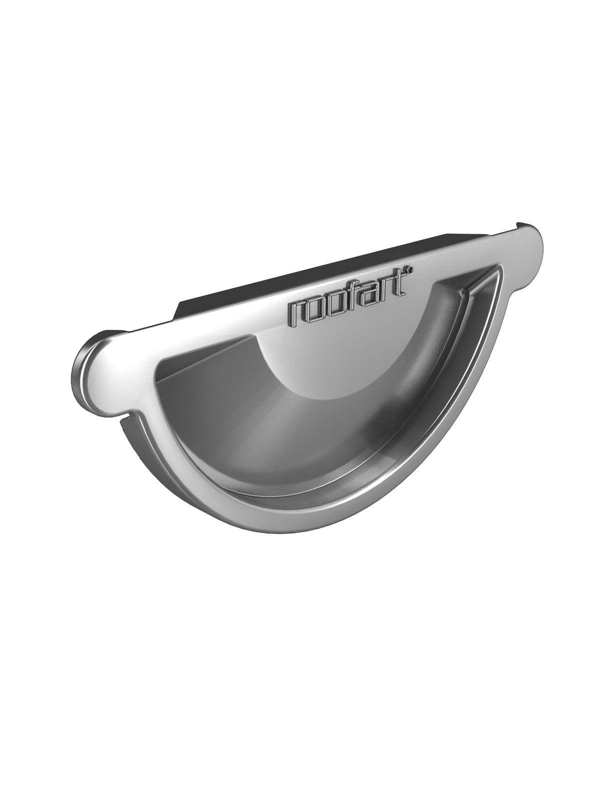 RoofArt 125mm Half Round Galvanised Steel Guttering Universal Stop End - Trusted Building Supplies