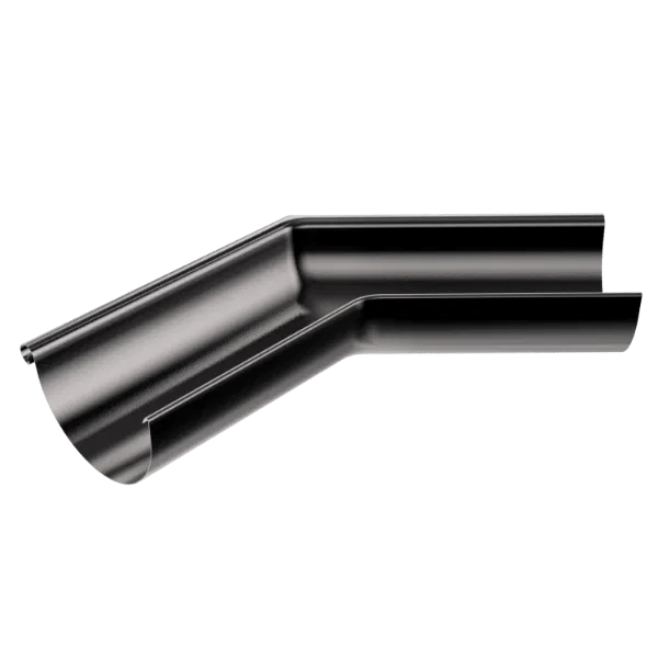 RoofArt 150mm Half Round Black Steel Guttering 135 Degree Corner - Trusted Building Supplies