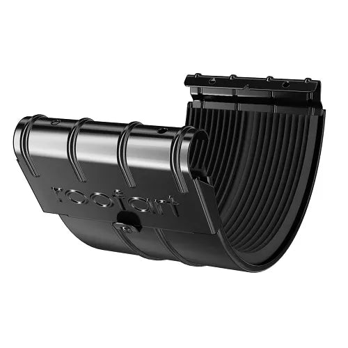 RoofArt 150mm Half Round Black Steel Guttering Joint Union Bracket - Trusted Building Supplies
