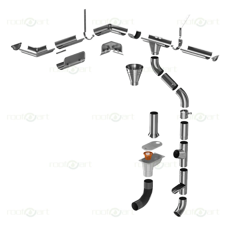 RoofArt 150mm Half Round Galvanised Steel Gutter - 3m - Trusted Building Supplies