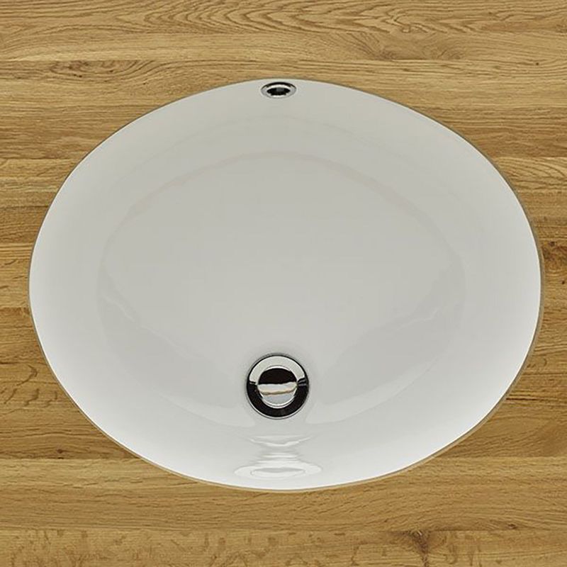 Santo White Ceramic Oval Inset Basin 430mm x 350mm - Trusted Building Supplies