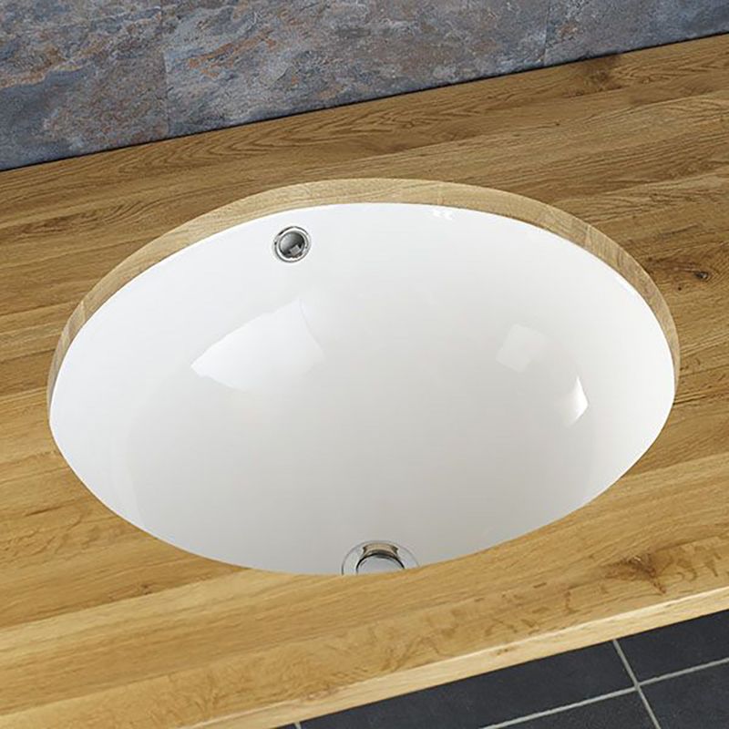 Santo White Ceramic Oval Inset Basin 430mm x 350mm - Trusted Building Supplies