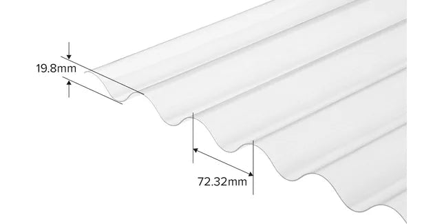 Solstice 3" ASB Corrugated Clear PVC Roof Sheet - Trusted Building Supplies