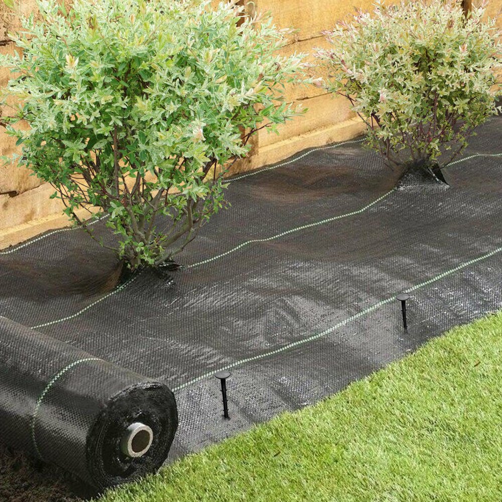 Spudulica Black Woven Weed Control & Ground Stabilisation Membrane - 1m x 50m - Trusted Building Supplies