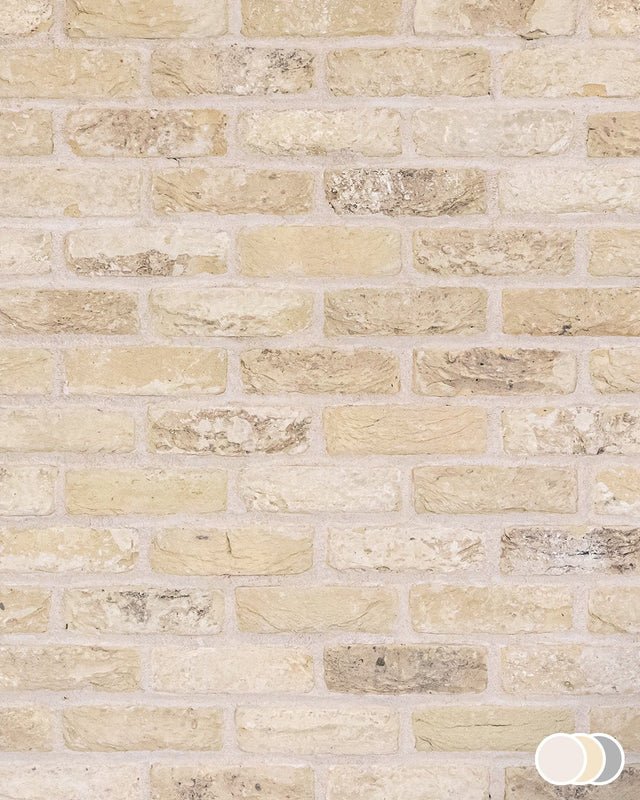 The Brick Tile Company Brick Slip Blend 10 Cream Blend - Pack of 35 - Trusted Building Supplies