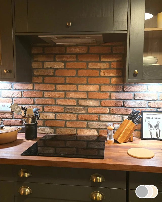 The Brick Tile Company Brick Slip Blend 12 Weathered Red - Pack of 35 - Trusted Building Supplies