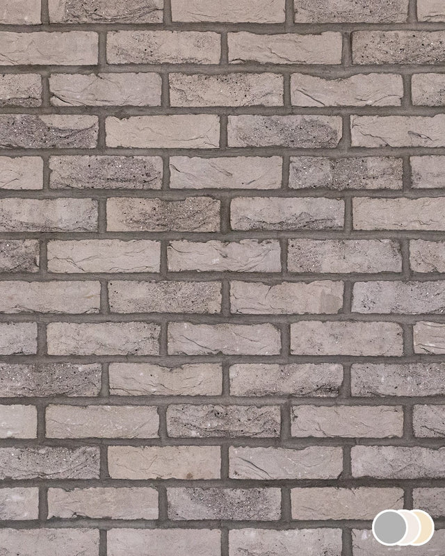 The Brick Tile Company Brick Slip Blend 16 Light Grey - Pack of 35 - Trusted Building Supplies