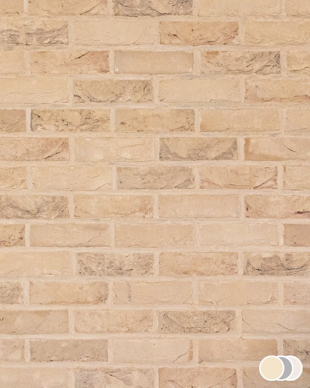 The Brick Tile Company Brick Slip Blend 30 Light Buff - Pack of 35 - Trusted Building Supplies