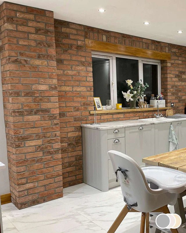 The Brick Tile Company Brick Slip Blend 89 Orange Brown - Pack of 35 - Trusted Building Supplies