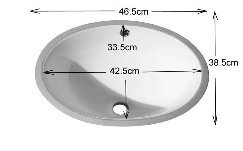 Tirso White Ceramic Oval Basin 465mm x 380mm - Trusted Building Supplies
