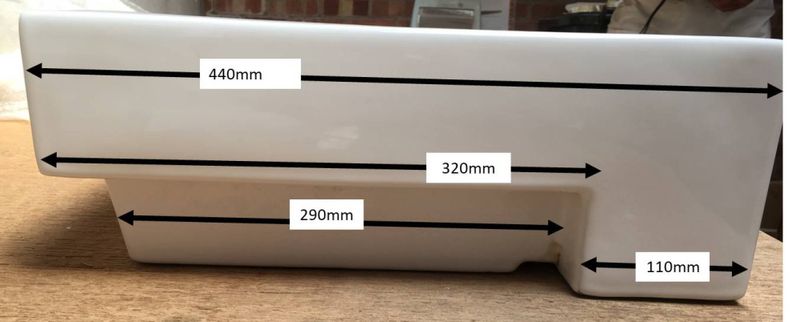 Vienna White Ceramic Large Rectangular Semi Recessed Basin 540mm x 440mm - Trusted Building Supplies