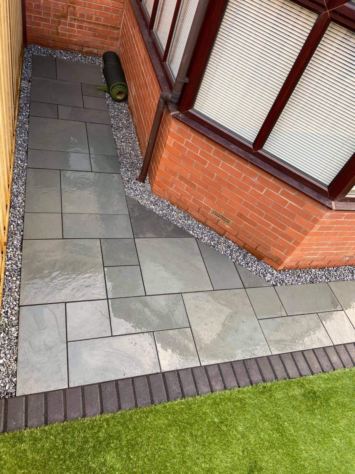 Westland Natural Brazilian Grey Green Natural Slate Patio Paving Kit - 17.7m2 - Trusted Building Supplies