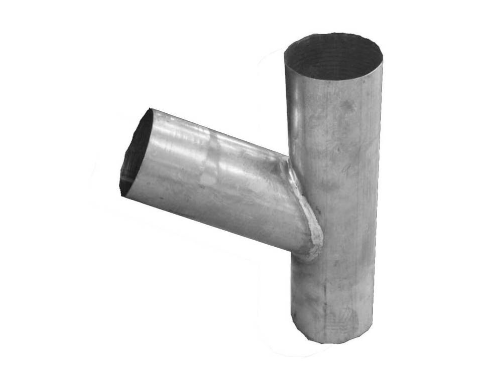 Zinc Gutta 80mm Round Natural Zinc Downpipe Branch - Trusted Building Supplies