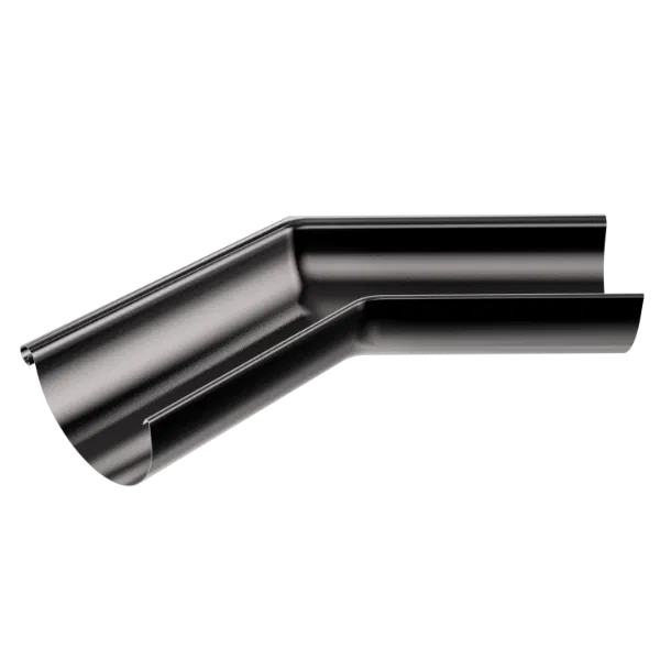 RoofArt 125mm Half Round Black Steel Guttering 135 Degree Corner