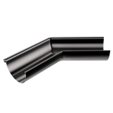 RoofArt 125mm Half Round Black Steel Guttering 135 Degree Corner