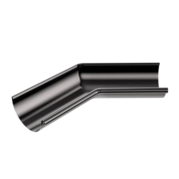 RoofArt 125mm Half Round Black Steel Guttering 135 Degree Corner
