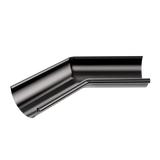 RoofArt 125mm Half Round Black Steel Guttering 135 Degree Corner