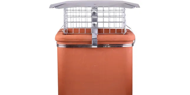 Brewer Square Solid Fuel Chimney Birdguard with Rain Cap