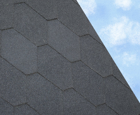 Trusted Hexagonal Bitumen Roof Shingles - Black (2.4m2 Pack)