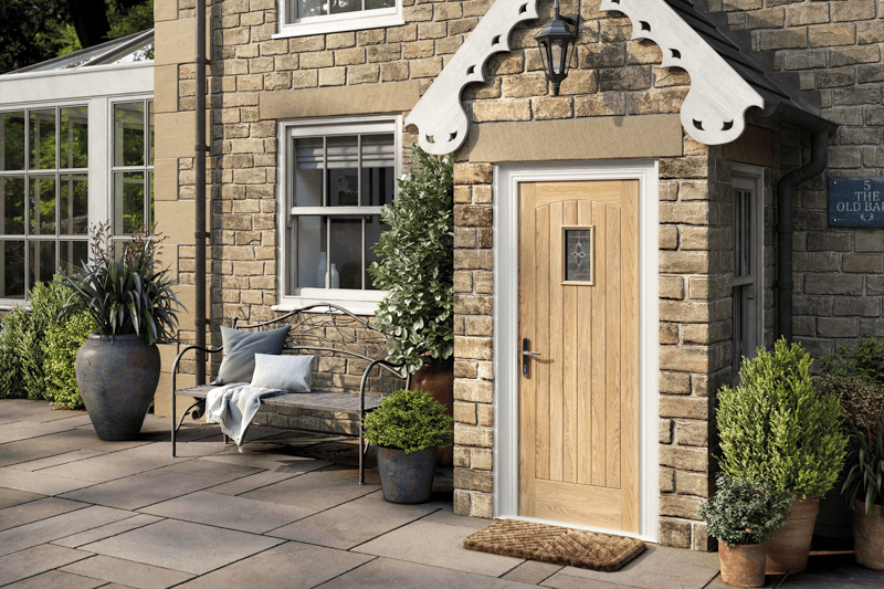 LPD Cottage 1L Unfinished Oak Glazed External Front Door - Trusted Building Supplies