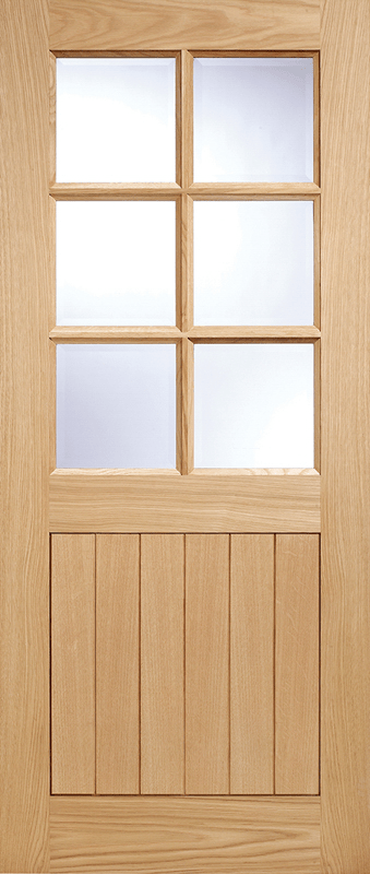 LPD Cottage 6L Unfinished Oak Glazed External Front Door - Trusted Building Supplies
