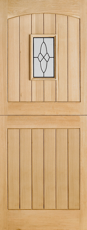 LPD Cottage Stable 1L Unfinished Oak Glazed External Front Door - Trusted Building Supplies