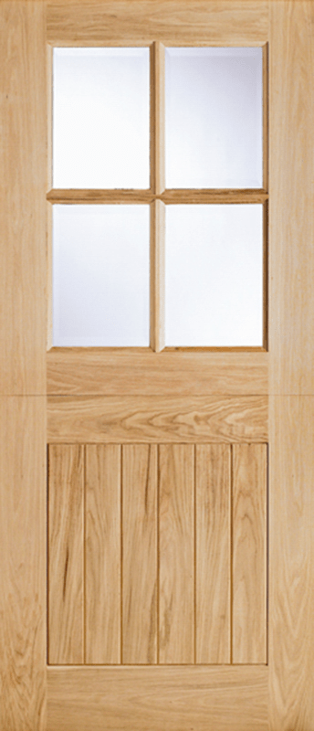 LPD Cottage Stable 4L Unfinished Oak Glazed External Front Door - Trusted Building Supplies