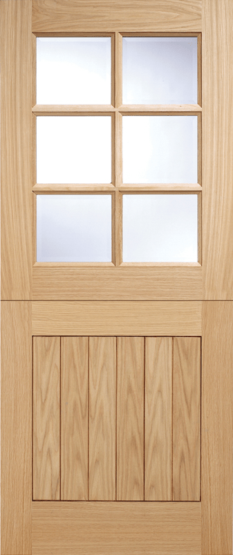 LPD Cottage Stable 6L Unfinished Oak Glazed External Front Door - Trusted Building Supplies