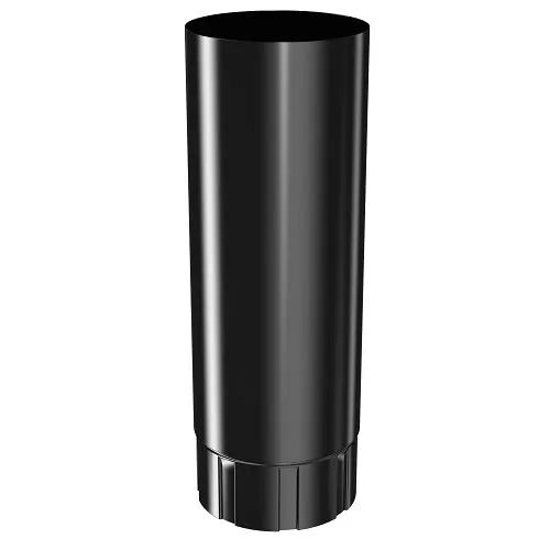 RoofArt 87mm Round Black Steel Intermediate Pipe - 1m