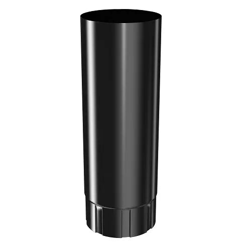 RoofArt 87mm Round Black Steel Downpipe - 3m